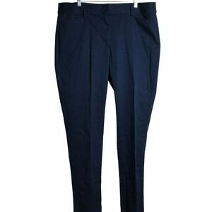 Land's End Size 18 Chino Straight Leg Mid-Rise Pants Navy Ink Pockets NEW